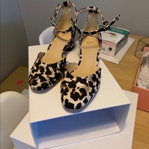 Cabi Leopard Print Block Heel and Ankle Strap